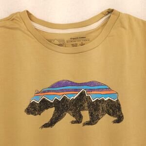 Patagonia Regular Fit Short Sleeve Crew Neck T-Shirt Mens Size Medium M Tan